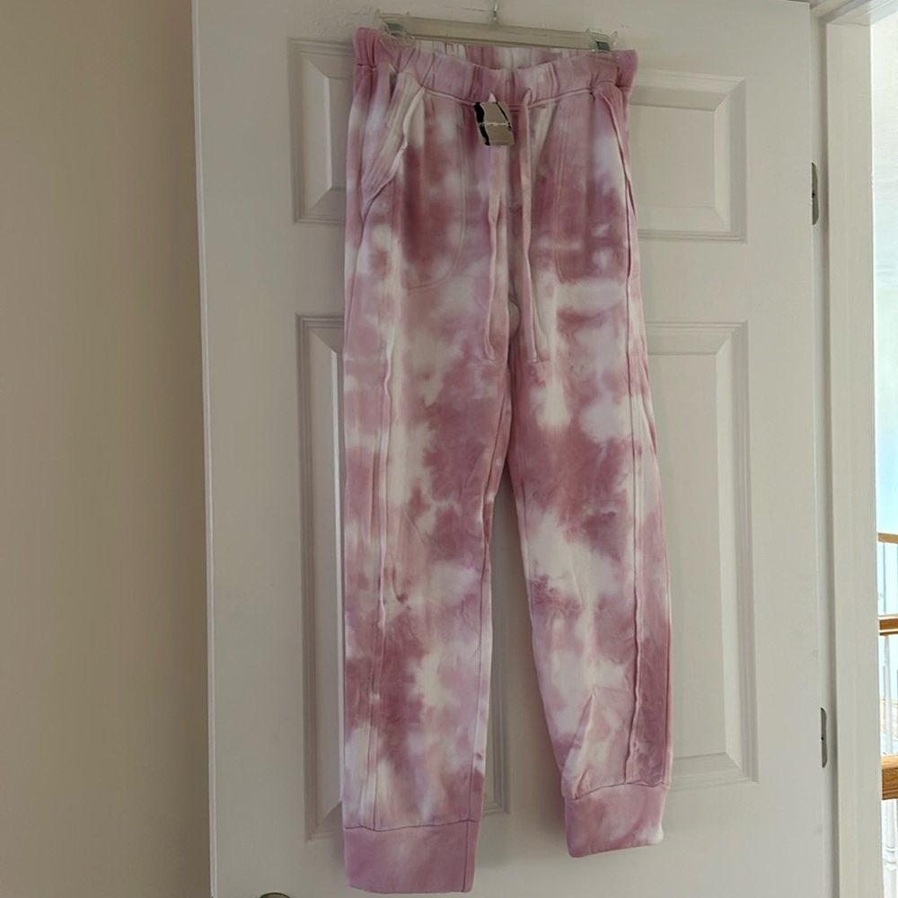 FP Movement Fleece Lined Pink Tie Dye Joggers w Front & Back Pockets XS & S BNWT
